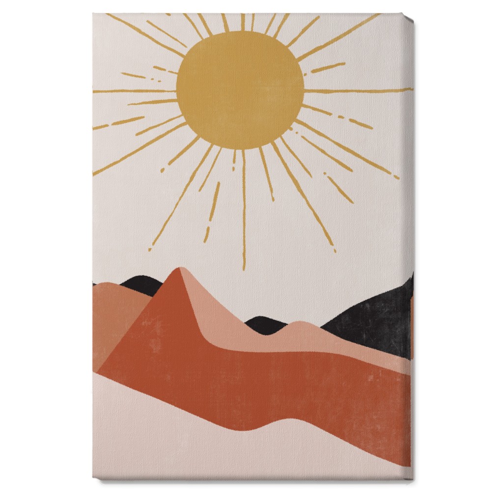 Earthen Vista - Terracotta Wall Art, No Frame, Single piece, Canvas, 20x30, Pink, Bright Pink