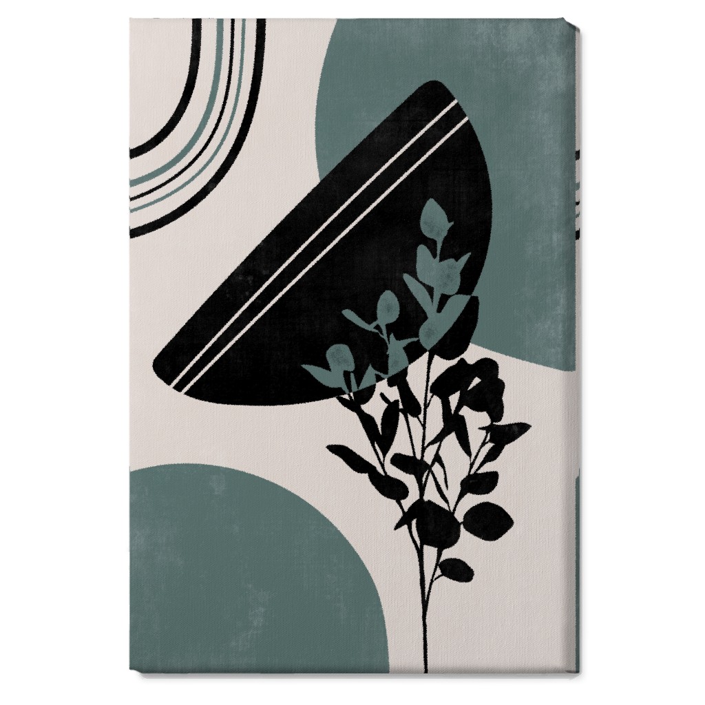 Modern Eucalytus Botanical - Green and Ivory Wall Art, No Frame, Single piece, Canvas, 20x30, Green