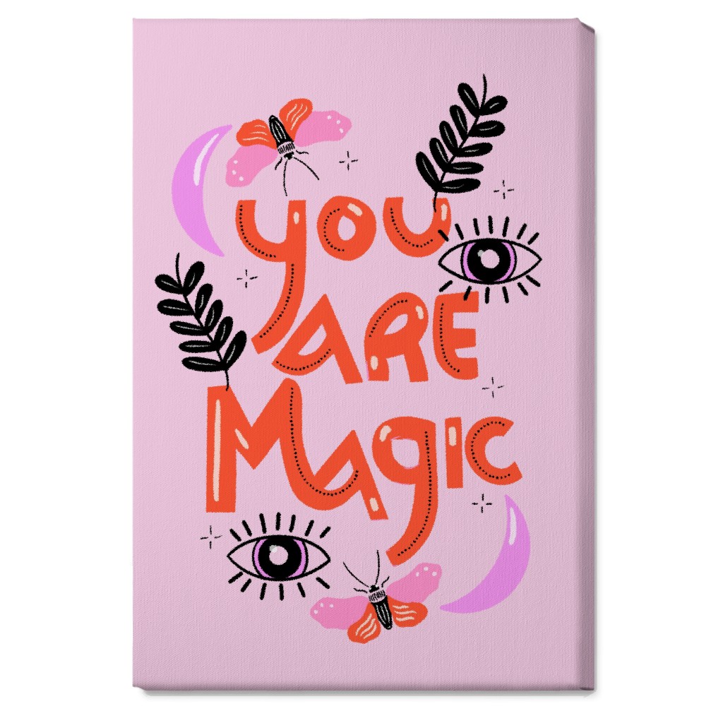 You Are Magin - Red and Pink Wall Art, No Frame, Single piece, Canvas, 20x30, Pink