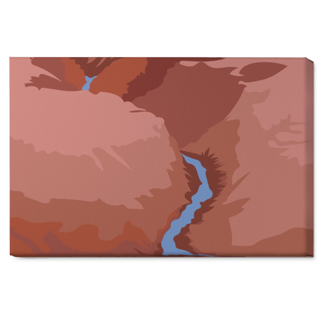 Winding Canyon River - Terracotta Wall Art, No Frame, Single piece, Canvas, 20x30, Brown, Brown