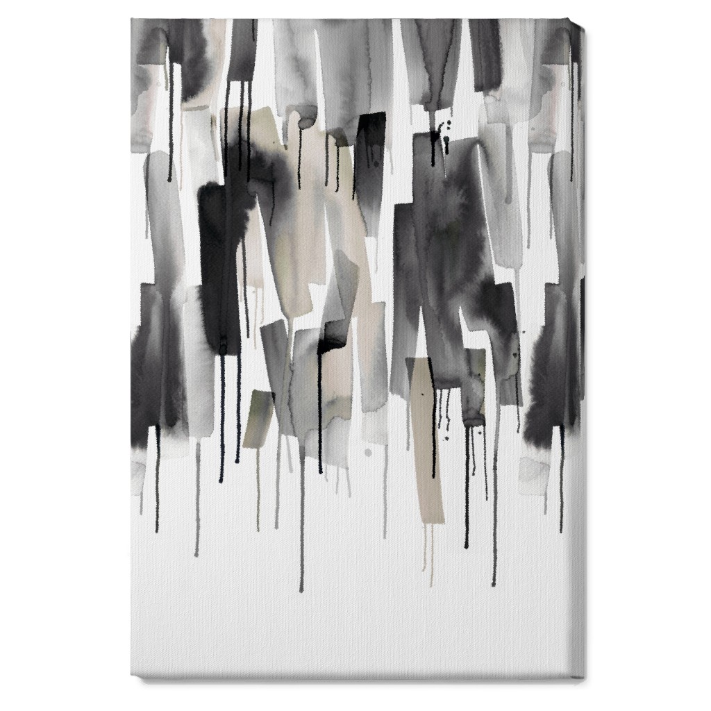 Watery Stripes Wall Art, No Frame, Single piece, Canvas, 20x30, Gray, Smoke
