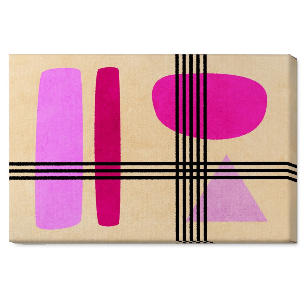 Criss-Cross Abstract Wall Art, No Frame, Single piece, Canvas, 20x30, Pink, Candy