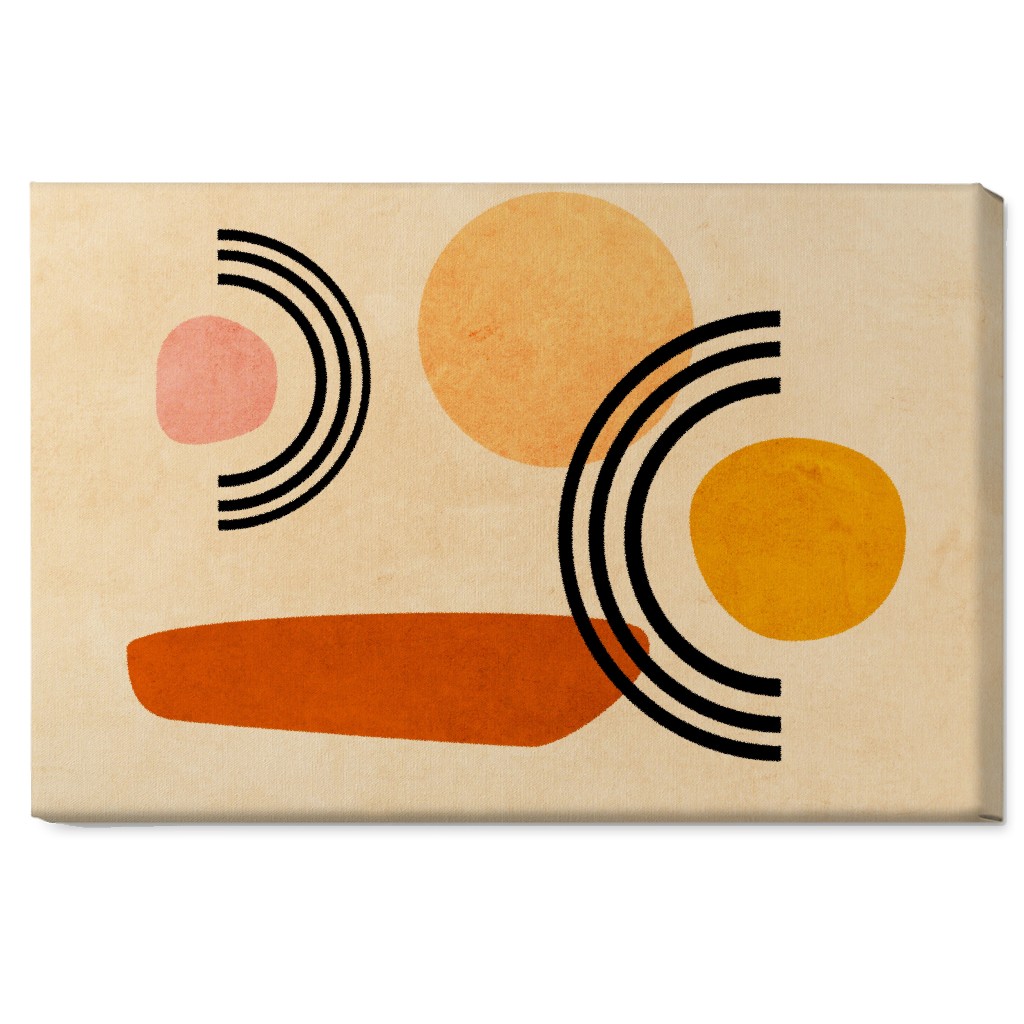 Cups & Saucers Abstract Wall Art, No Frame, Single piece, Canvas, 20x30, Orange, Creamsicle