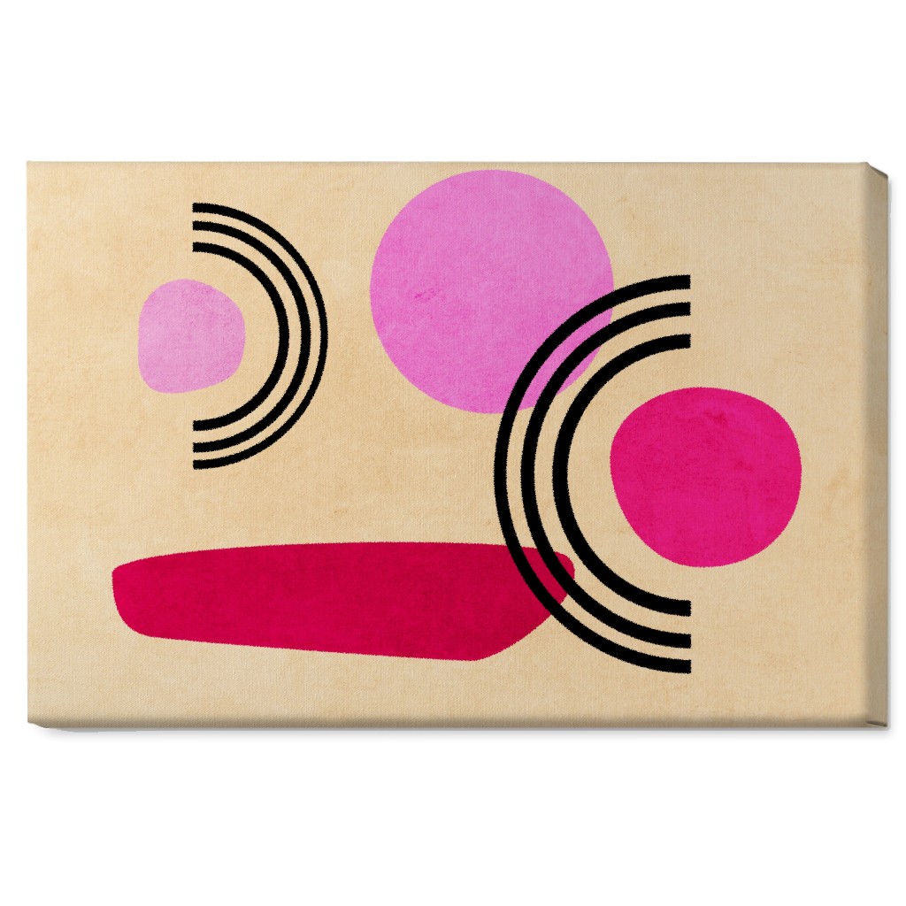 Cups & Saucers Abstract Wall Art, No Frame, Single piece, Canvas, 20x30, Pink, Candy