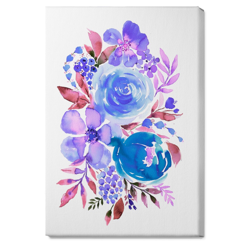 Summery Bouquet Wall Art, No Frame, Single piece, Canvas, 20x30, Blue, Heaven