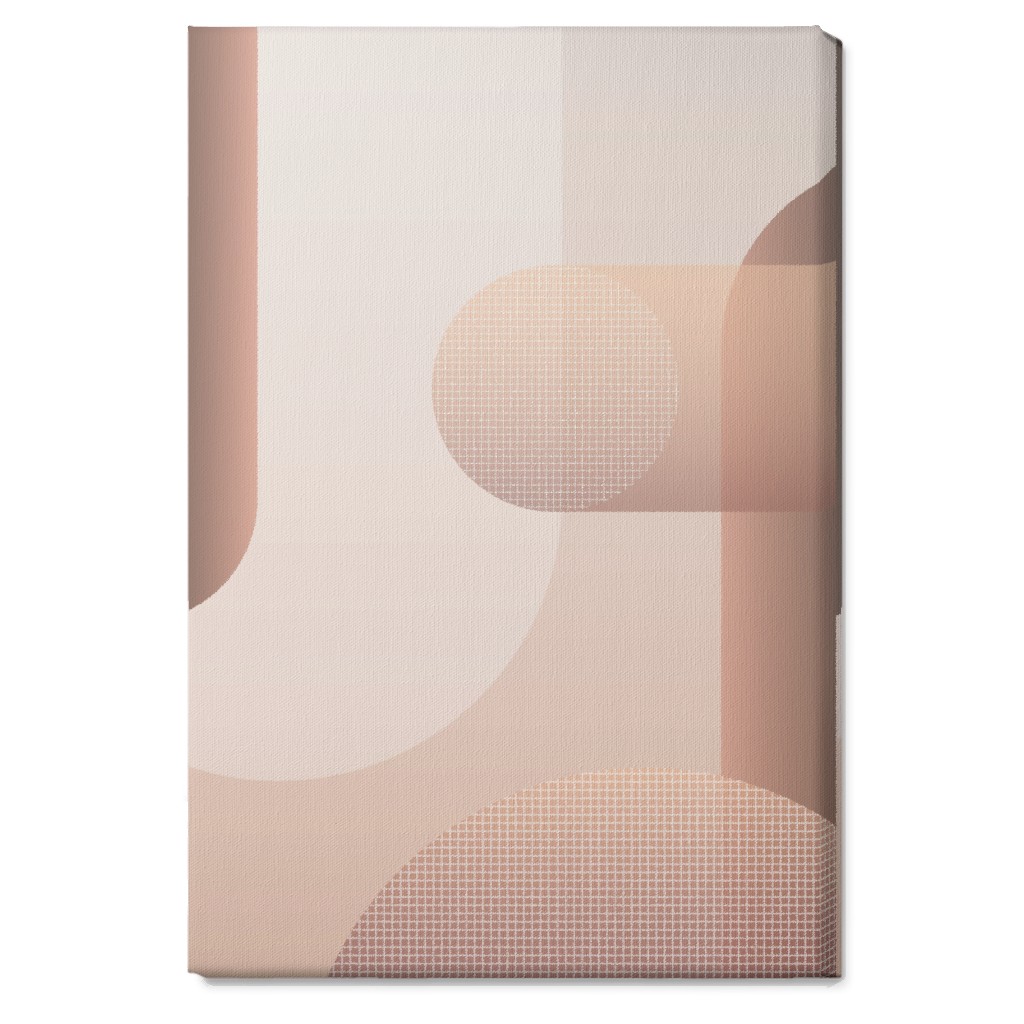 Geometric Curves - Neutral Wall Art, No Frame, Single piece, Canvas, 20x30, Pink, Bright Pink