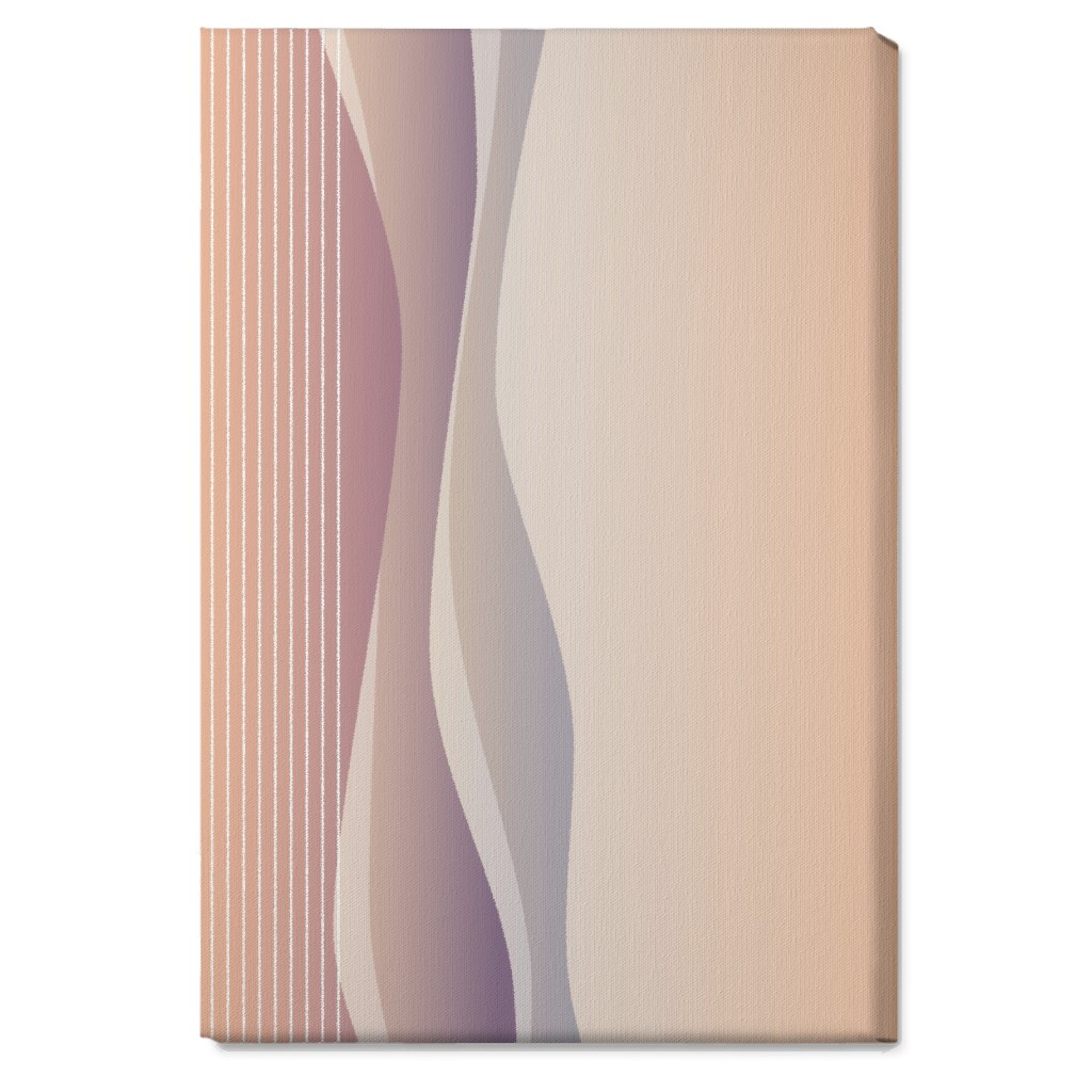 Curves Abstract - Neutral Wall Art, No Frame, Single piece, Canvas, 20x30, Pink, Bright Pink