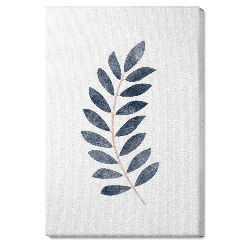 Botanical Leaf Ii Wall Art, No Frame, Single piece, Canvas, 20x30, Blue, Storm