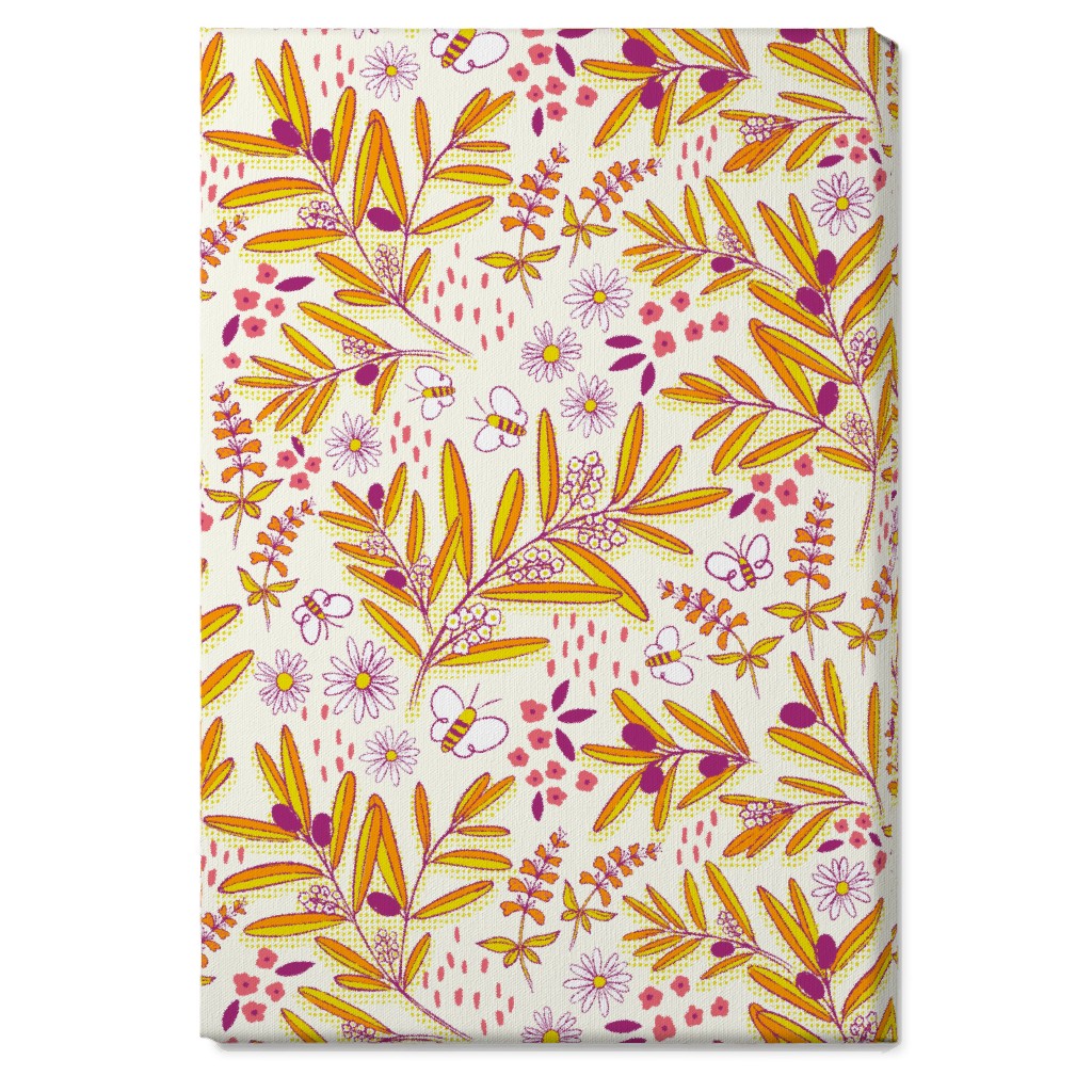 Olive and Honey Optimist - Yellow and Purple Wall Art, No Frame, Single piece, Canvas, 20x30, Yellow