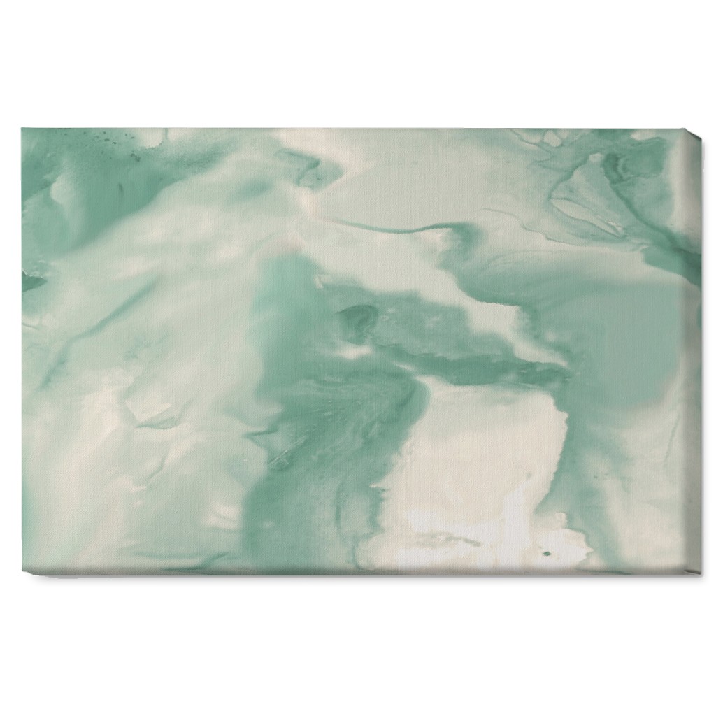 Abstract Watercolor Marble Wall Art, No Frame, Single piece, Canvas, 20x30, Green