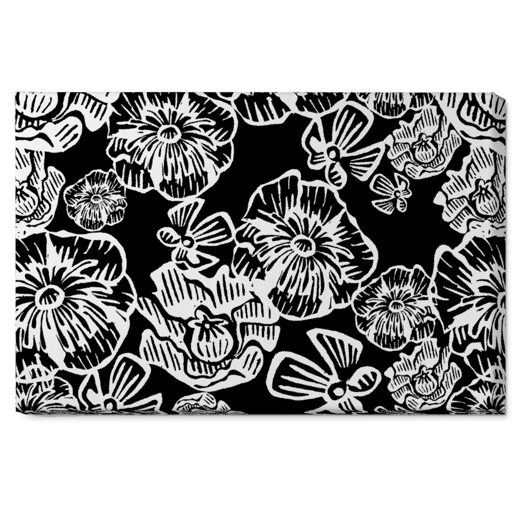 Poppy Arty Wall Art, No Frame, Single piece, Canvas, 20x30, Black, Black