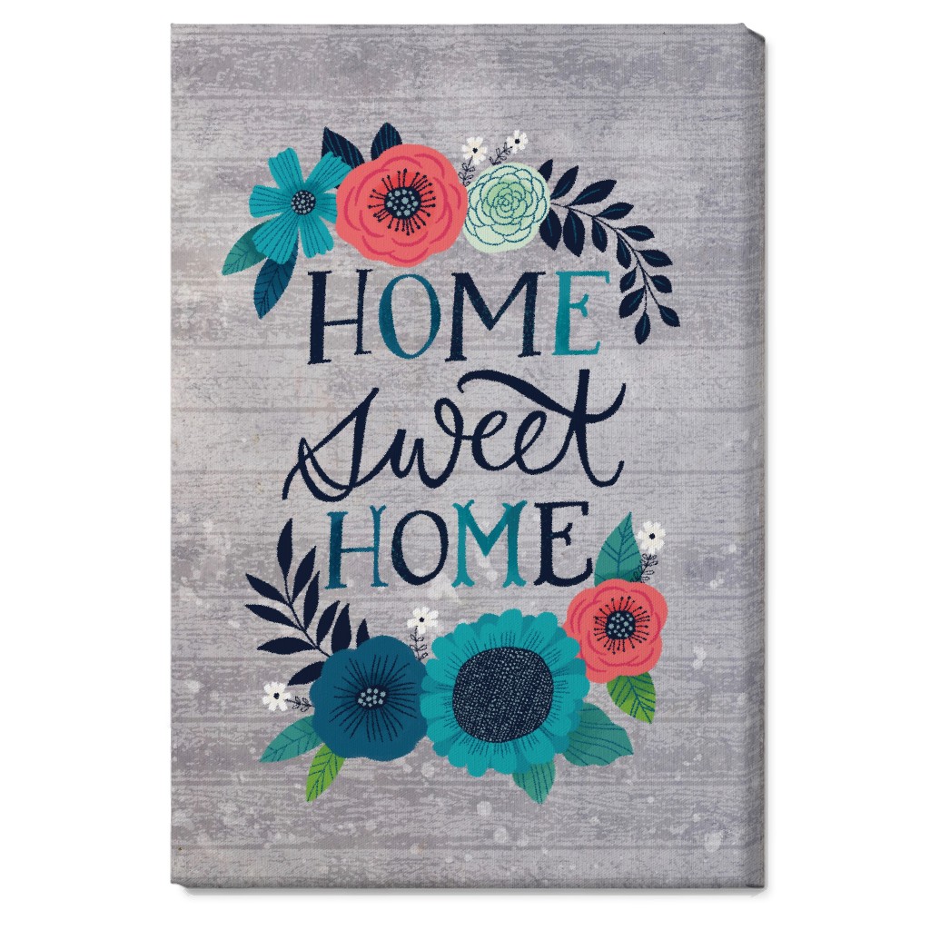 Home Sweet Home - Gray Wall Art, No Frame, Single piece, Canvas, 20x30, Gray