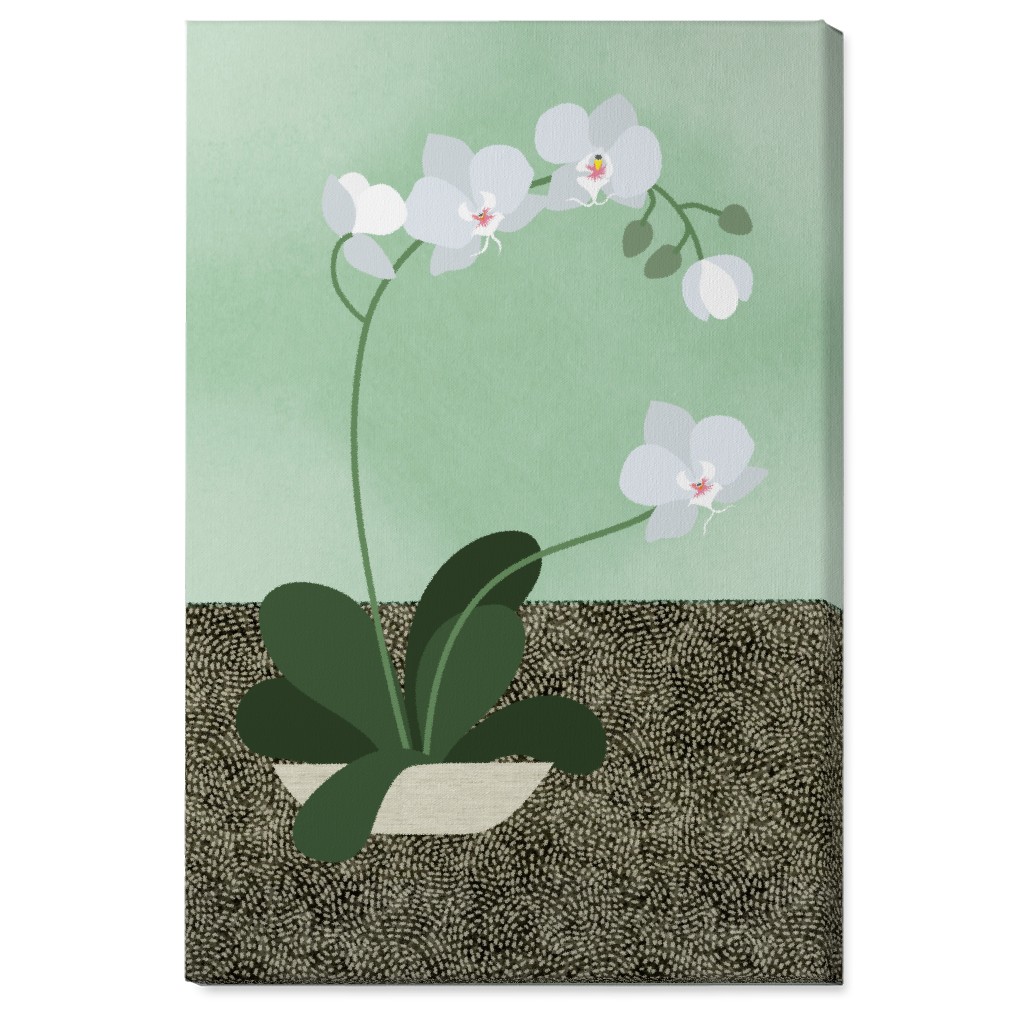 Orchids - the Only Houseplant I Can Keep Alive! Wall Art, No Frame, Single piece, Canvas, 24x36, Green, Classic Green
