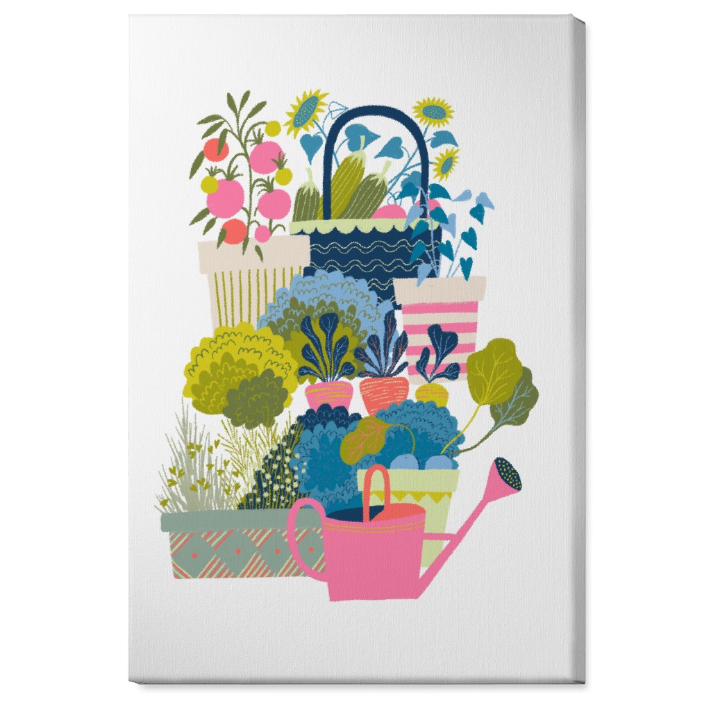 Growing Herbs and Flower Gardens - Multi Wall Art, No Frame, Single piece, Canvas, 24x36, Multicolor