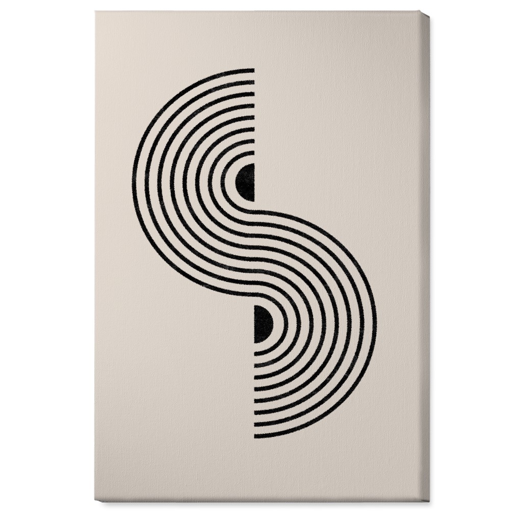Minimal Geometric Lines - Neutral Wall Art, No Frame, Single piece, Canvas, 24x36, Beige