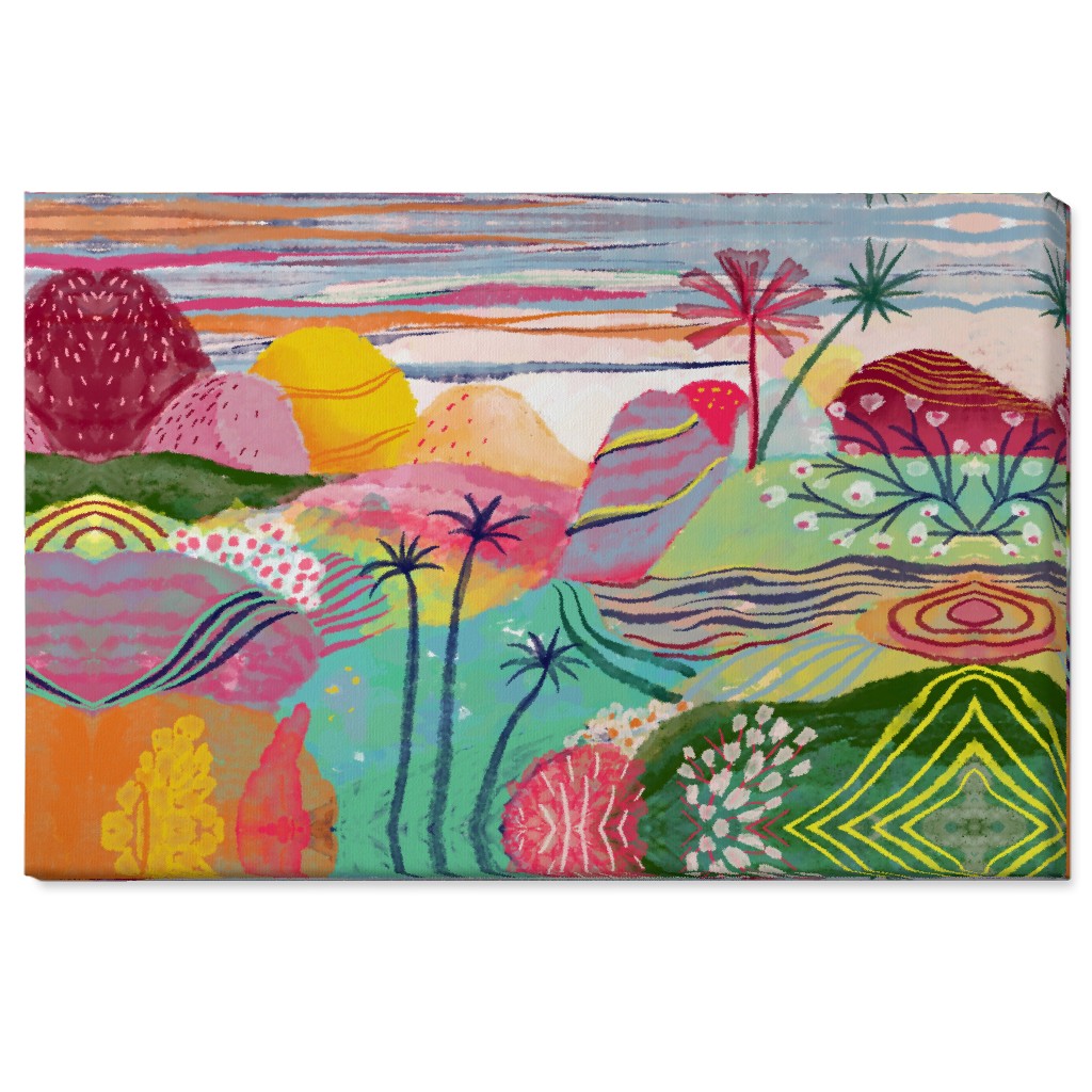 Abstract Dreamy Hills - Vibrant Wall Art, No Frame, Single piece, Canvas, 24x36, Multicolor