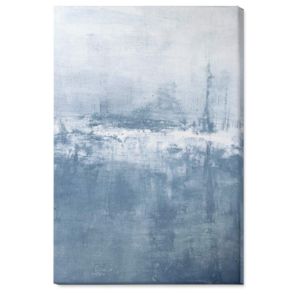 Right Tranquil Diptych - Blue Wall Art, No Frame, Single piece, Canvas, 24x36, Blue, True Blue