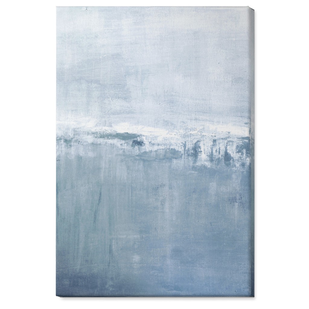 Left Tranquil Diptych - Blue Wall Art, No Frame, Single piece, Canvas, 24x36, Blue, True Blue