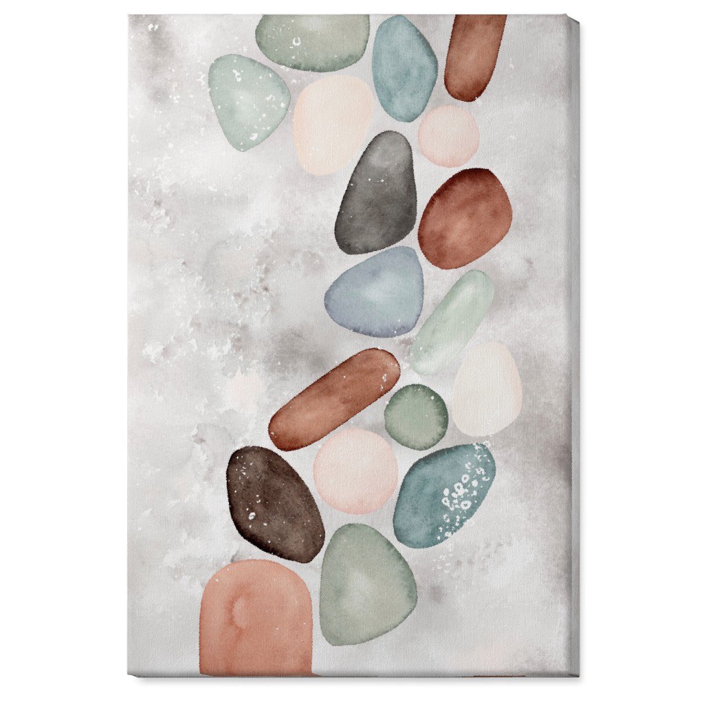 Polished Stones Wall Art, No Frame, Single piece, Canvas, 24x36, Multicolor, Silver Lining