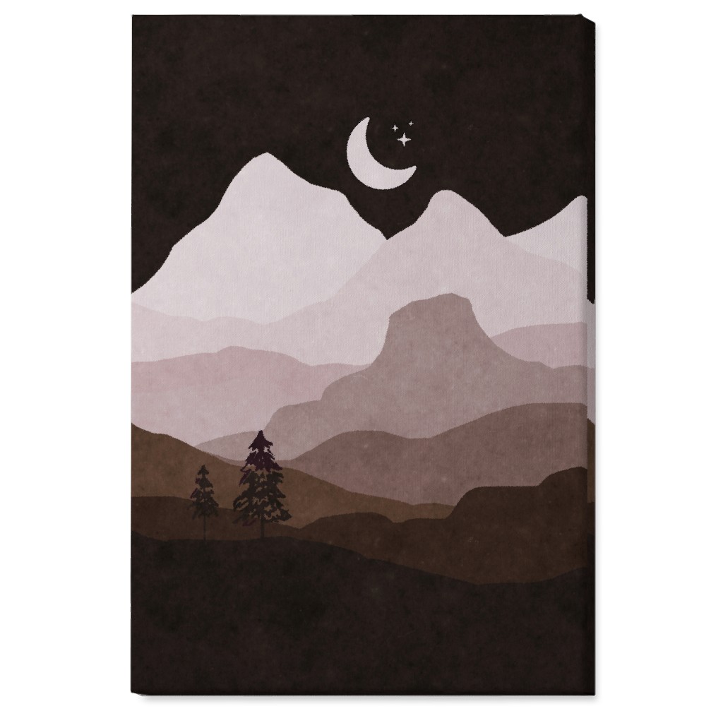 Mountain View Wall Art, No Frame, Single piece, Canvas, 24x36, Brown