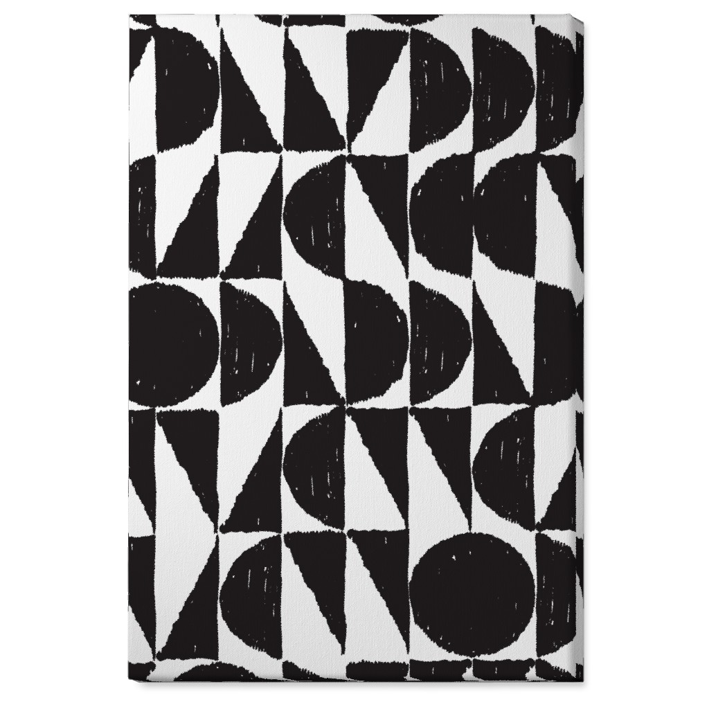 Mod Shapes Wall Art, No Frame, Single piece, Canvas, 24x36, Black, Charcoal