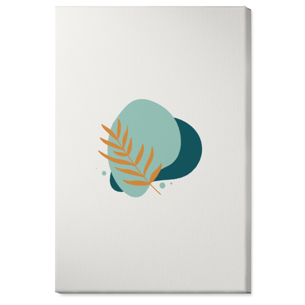 Shapes and Fern Leaf Vi Wall Art, No Frame, Single piece, Canvas, 24x36, Green, Ink Spot