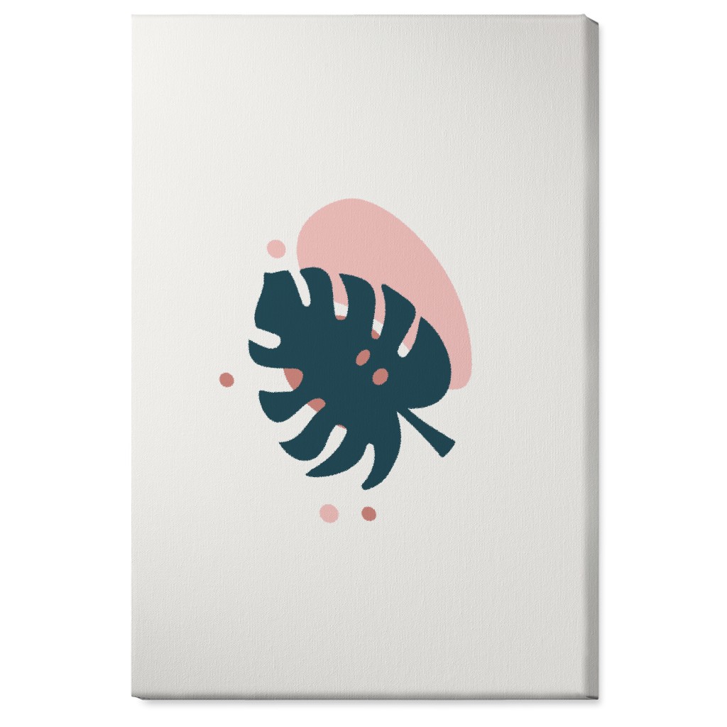Shapes and Fern Leaf Iii Wall Art, No Frame, Single piece, Canvas, 24x36, Pink