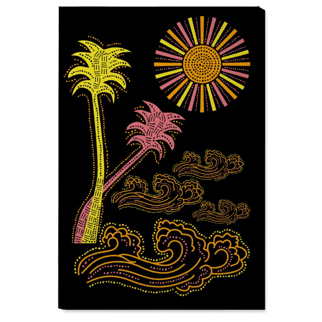 Optimistic Sunny Tropical Summer Art Wall Art, No Frame, Single piece, Canvas, 24x36, Multicolor