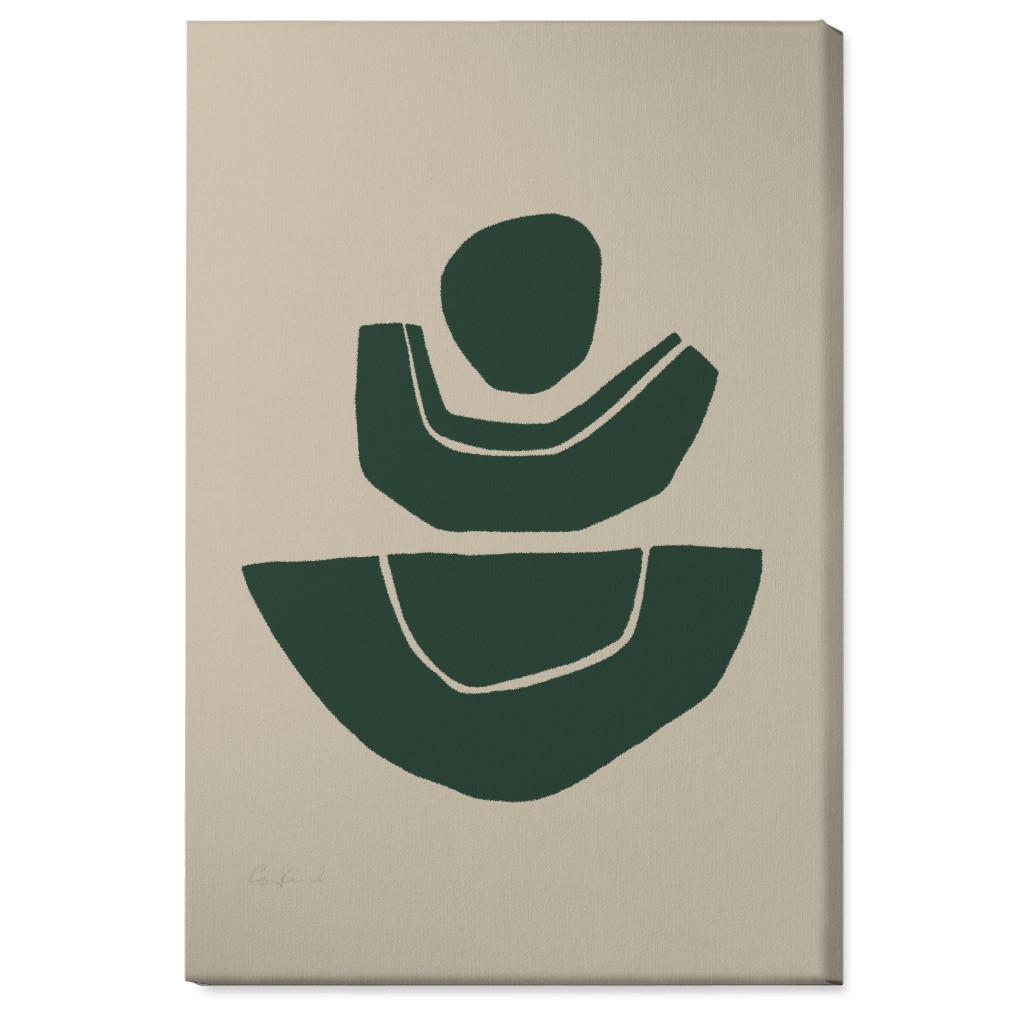 Geometric Abstract Stack Ii Wall Art, No Frame, Single piece, Canvas, 24x36, Green