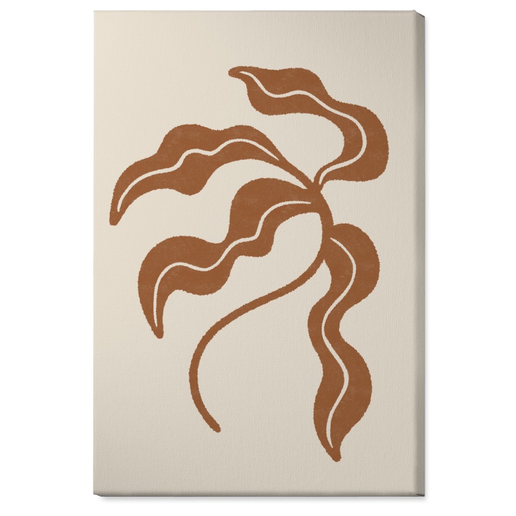 Minimalist Foliage - Neutral Wall Art, No Frame, Single piece, Canvas, 24x36, Beige, Pearl
