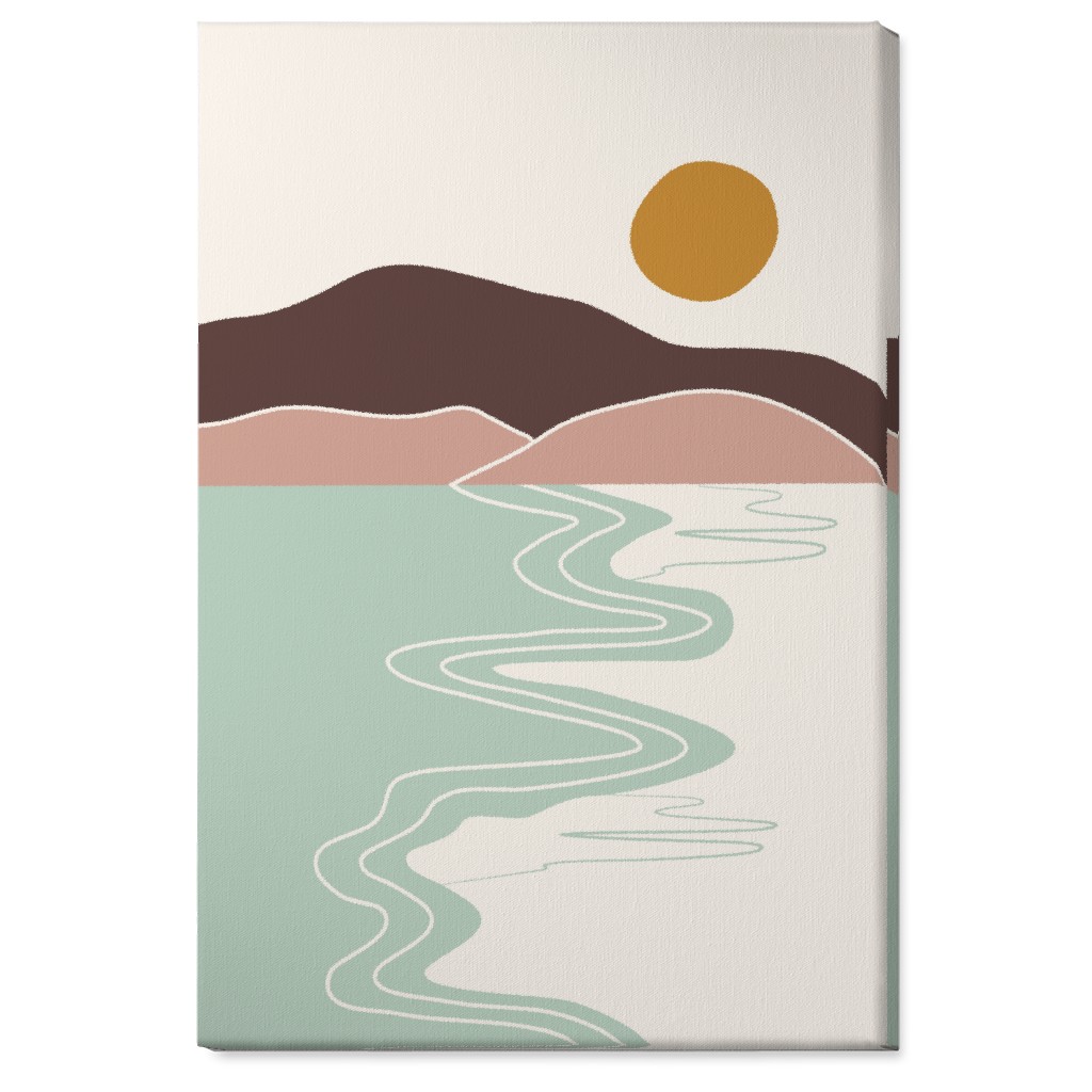 Minimal Beach - Earth Tones Multi Wall Art, No Frame, Single piece, Canvas, 24x36, Multicolor