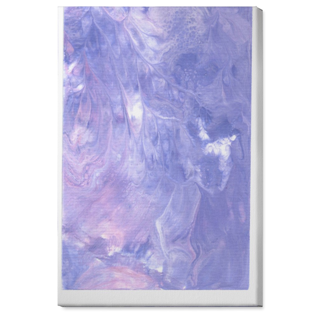 Acrylic Pour Abstract - Purple Wall Art, No Frame, Single piece, Canvas, 24x36, Purple