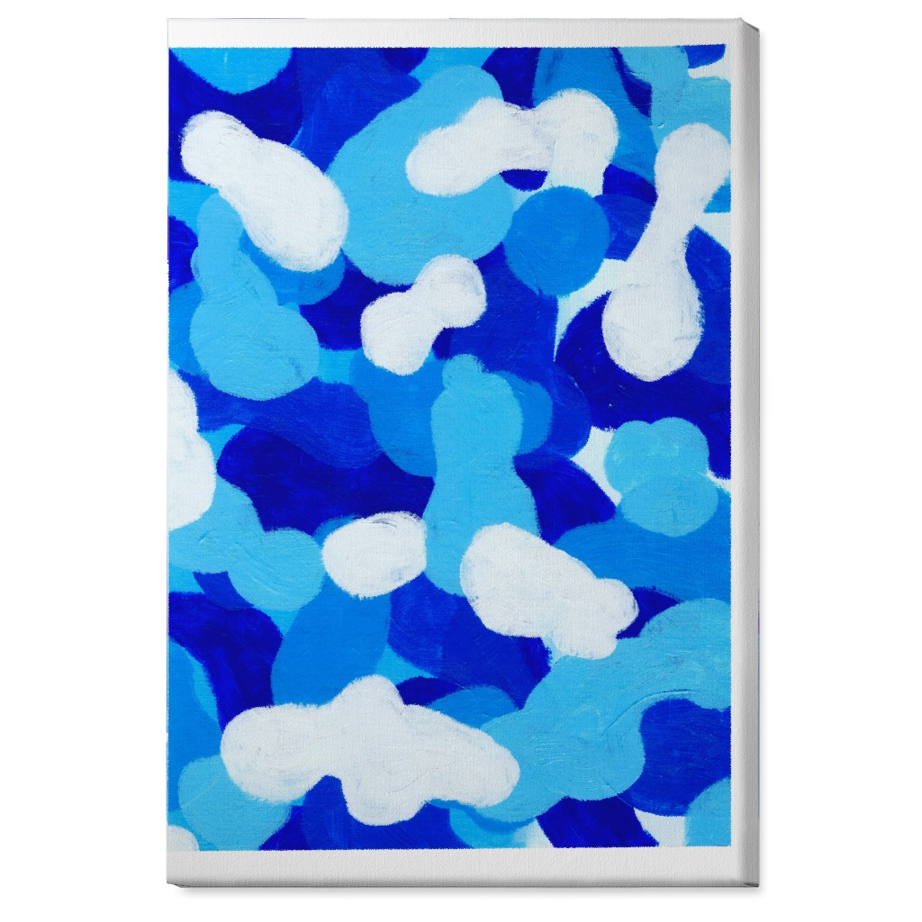 Abstract Cloud - Blue Wall Art, No Frame, Single piece, Canvas, 24x36, Blue, True Blue