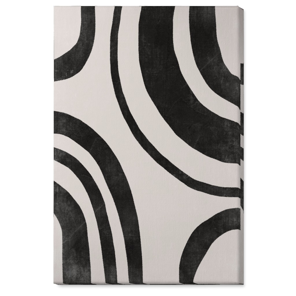 Pathway - Black and Beige Wall Art, No Frame, Single piece, Canvas, 24x36, Black, Black