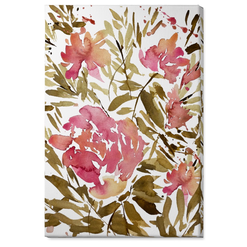 Bewildered - Pink and Green Wall Art, No Frame, Single piece, Canvas, 24x36, Pink, Bright Pink