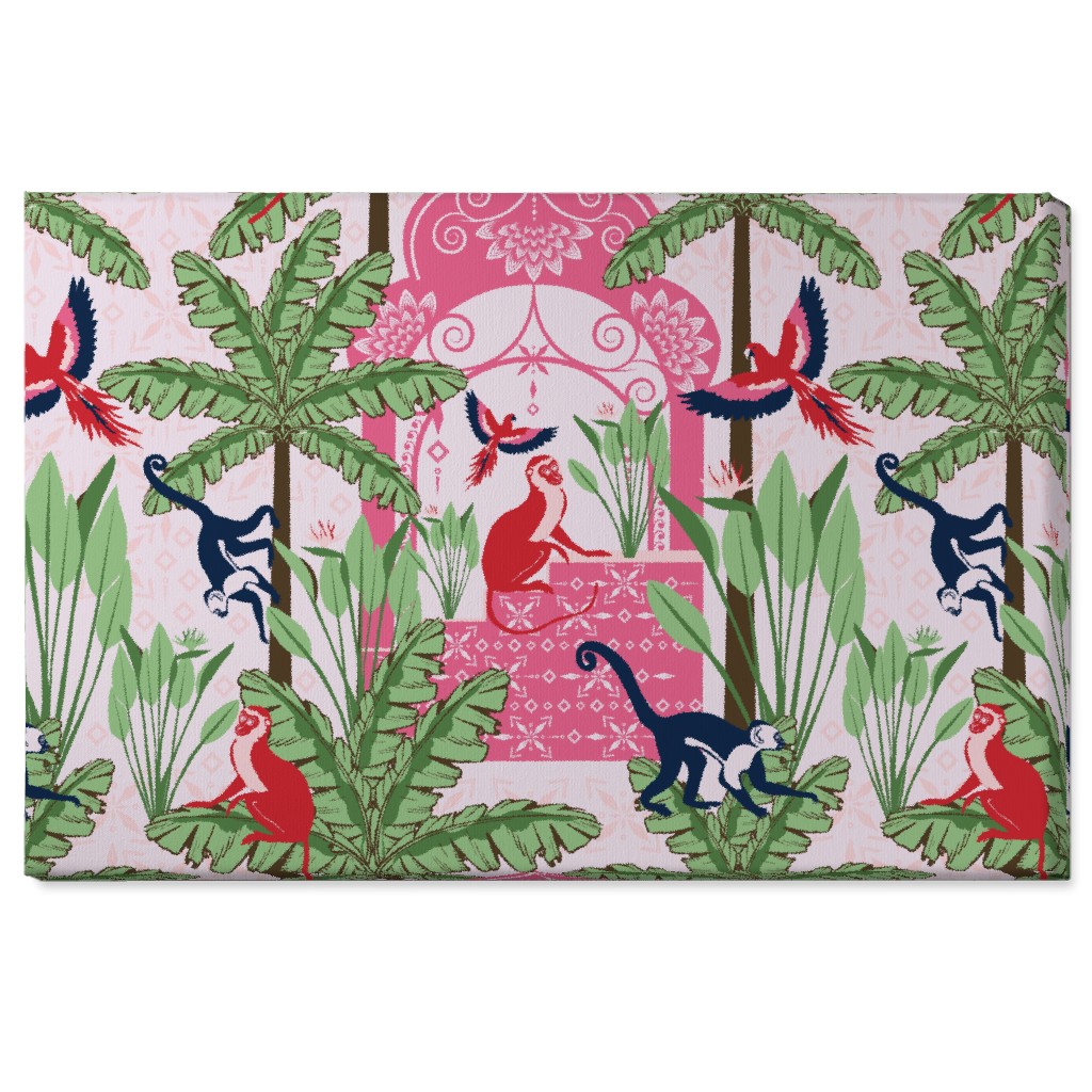 Exotic Tropical Garden Wall Art, No Frame, Single piece, Canvas, 24x36, Pink, Lavender Water