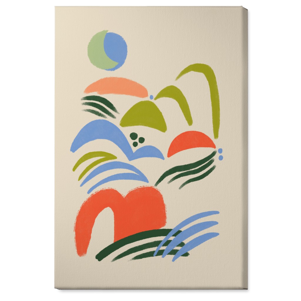 Moonscape - Multi on Beige Wall Art, No Frame, Single piece, Canvas, 24x36, Multicolor