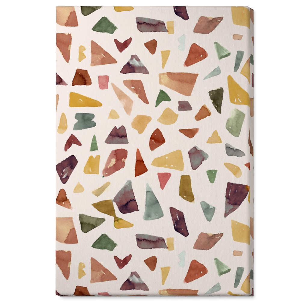 Watercolor Terrazzo - Neutral Wall Art, No Frame, Single piece, Canvas, 24x36, Beige