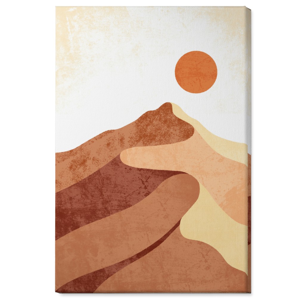 Desert Landscape - Earthy Warm Tones Wall Art, No Frame, Single piece, Canvas, 24x36, Orange, Orange