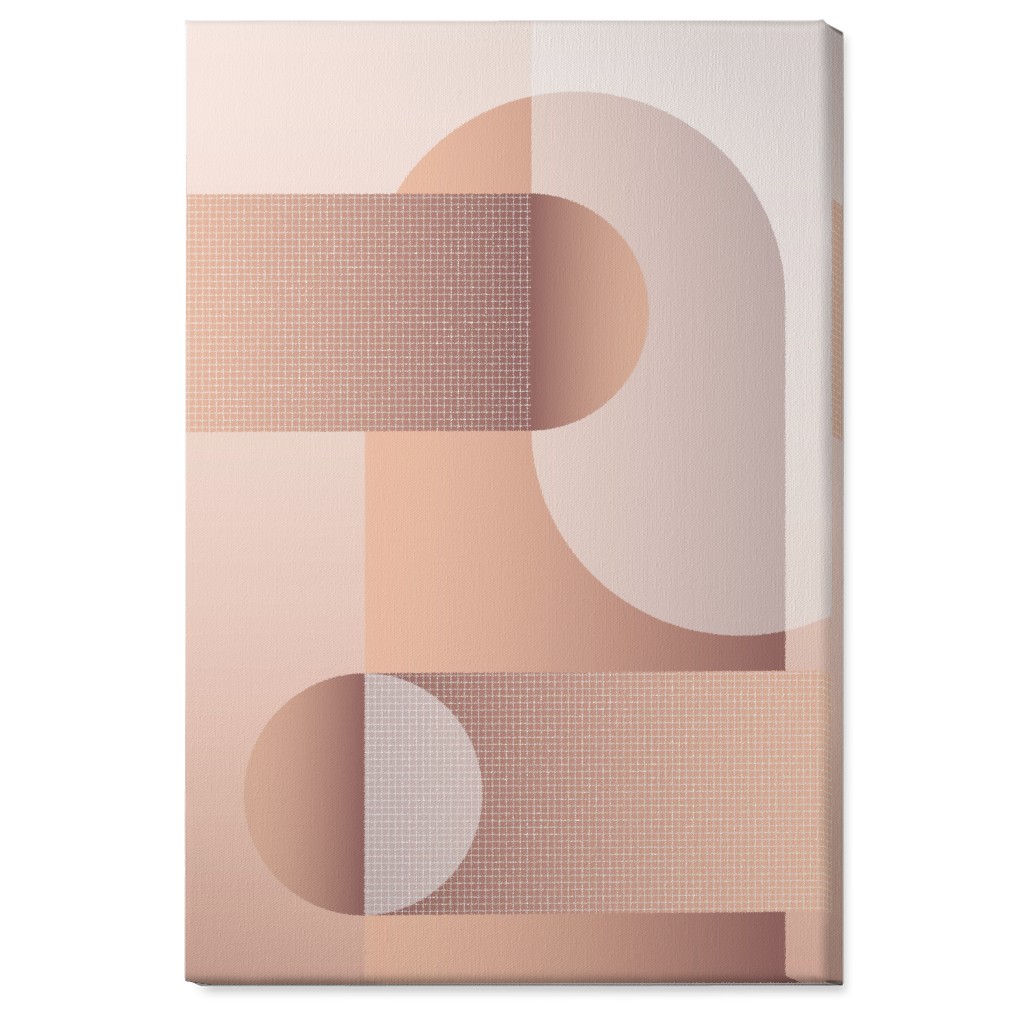 Geometric Arches - Neutral Wall Art, No Frame, Single piece, Canvas, 24x36, Pink