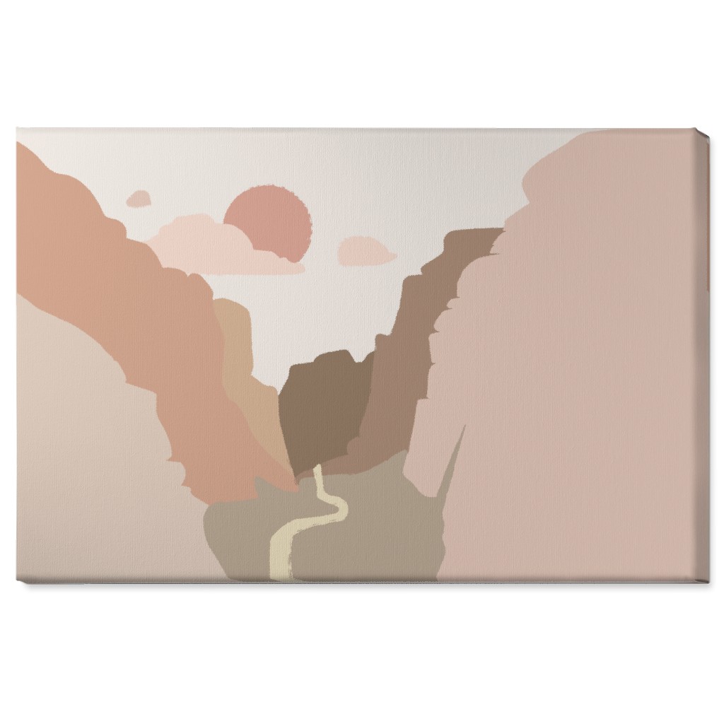 Zions Landscape Wall Art, No Frame, Single piece, Canvas, 24x36, Pink, Beige
