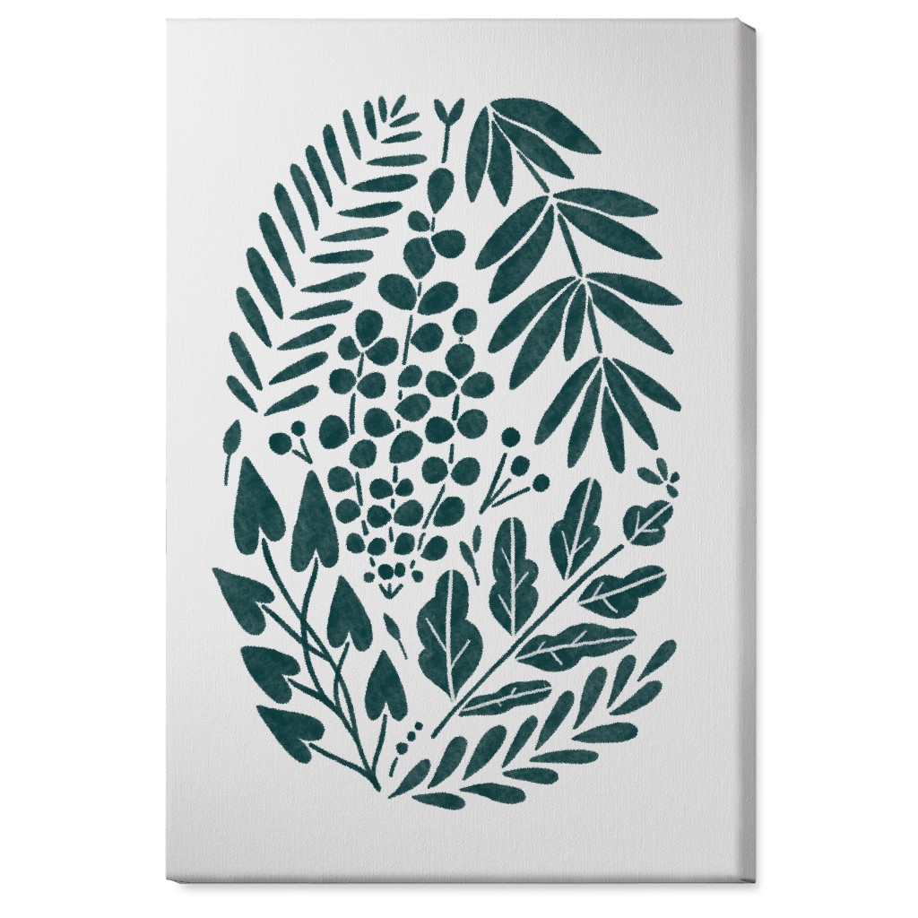 Botanical Composition Wall Art, No Frame, Single piece, Canvas, 24x36, Green, Hemlock