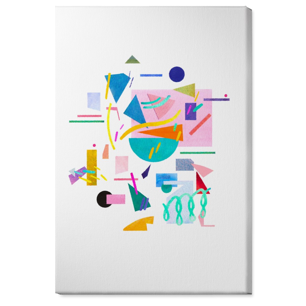 Geometric Collage Pop - Multi Wall Art, No Frame, Single piece, Canvas, 24x36, Multicolor