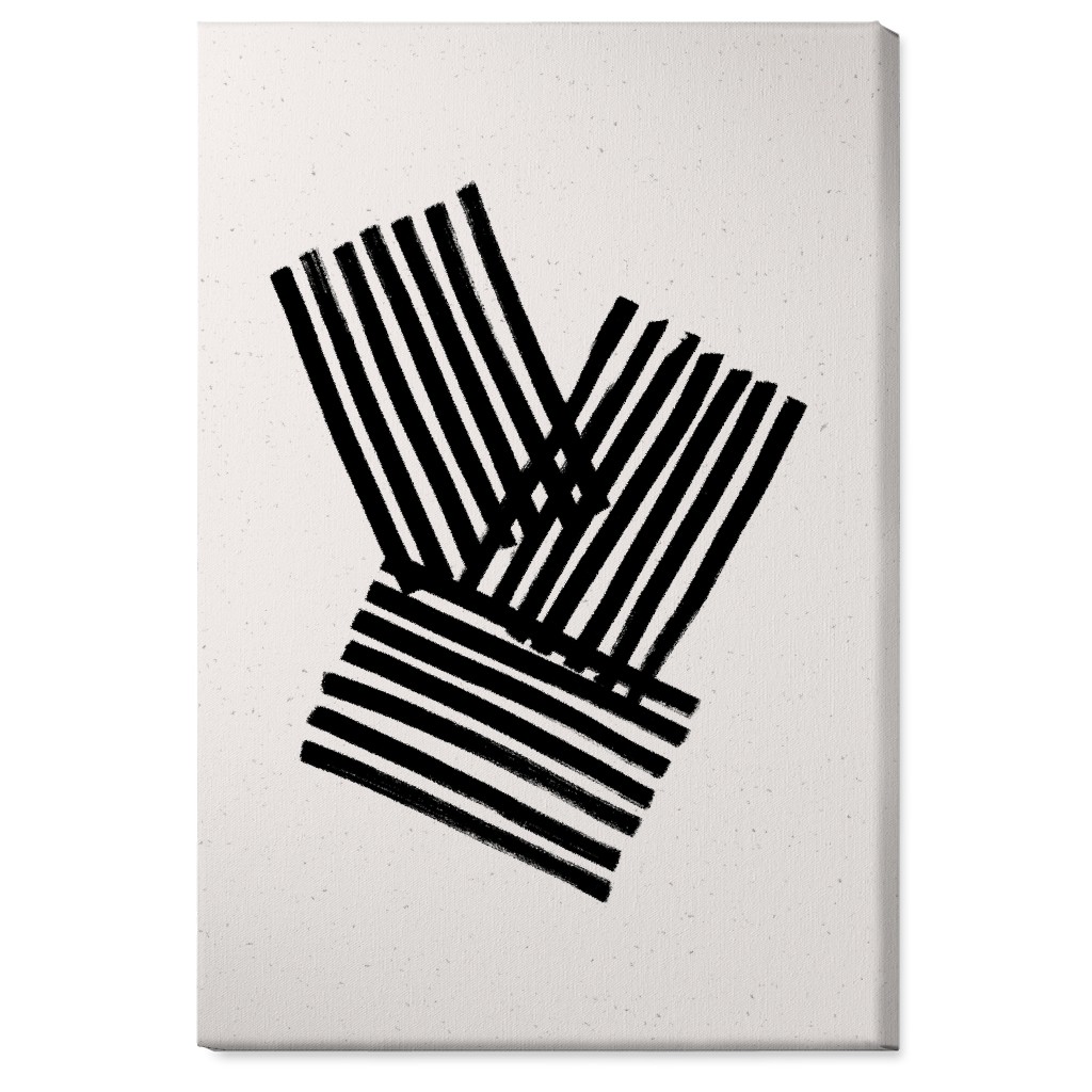 Kimono Stripes - Neutral Wall Art, No Frame, Single piece, Canvas, 24x36, Beige, Pearl