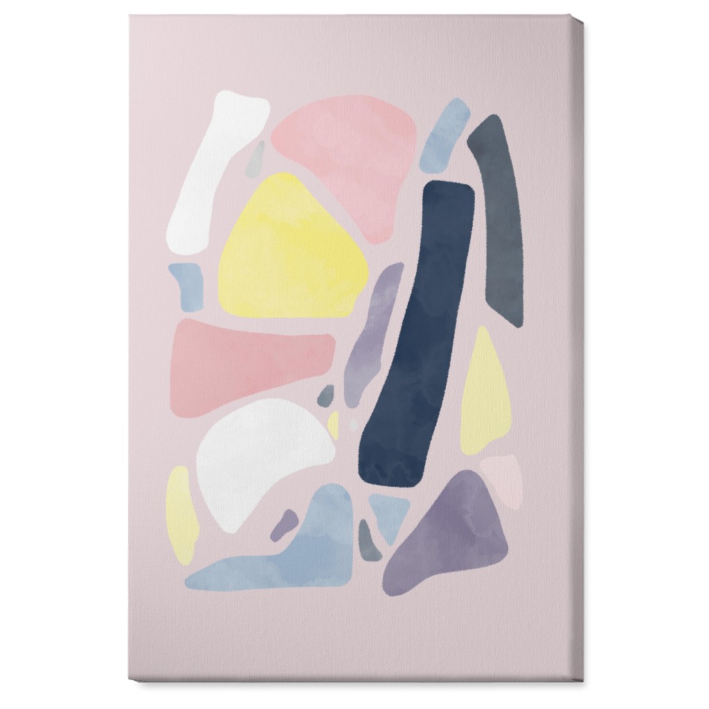 Organic Abstract Shapes - Multi Wall Art, No Frame, Single piece, Canvas, 24x36, Multicolor