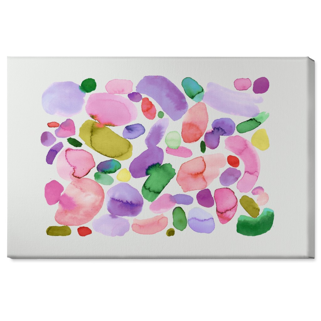 Summer Joy Watercolor Abstract - Pink Wall Art, No Frame, Single piece, Canvas, 24x36, Multicolor