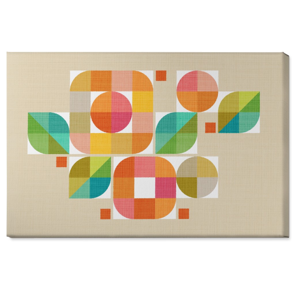 Mod Flower Box Wall Art, No Frame, Single piece, Canvas, 24x36, Multicolor