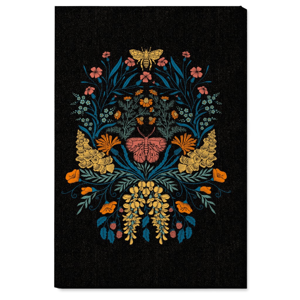 Wildflowers Wall Art, No Frame, Single piece, Canvas, 24x36, Multicolor, Coal