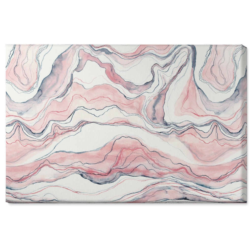 Watercolor Marble Wall Art, No Frame, Single piece, Canvas, 24x36, Pink, Quartz