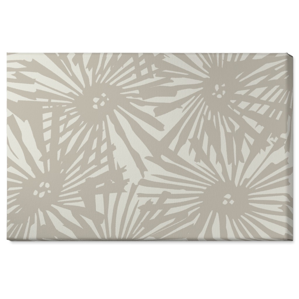 Large Cactus Flower Bloom - Beige Wall Art, No Frame, Single piece, Canvas, 24x36, Beige, Pearl